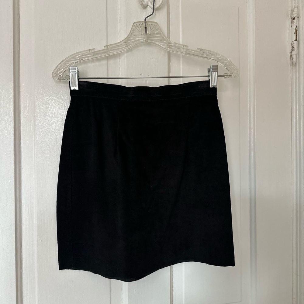 American Apparel Suede Black Mini Skirt